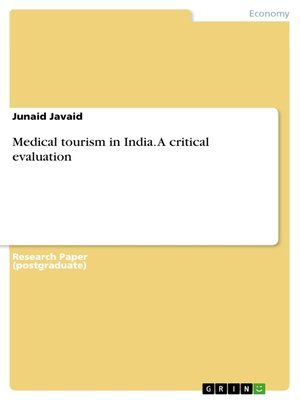 cover image of Medical tourism in India. a critical evaluation